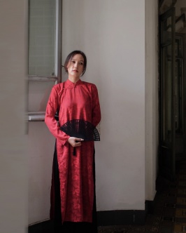 áo dài lụa son - đỏ