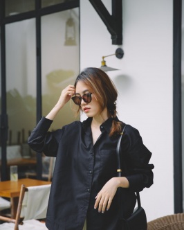 Oversized basic shirt - Black