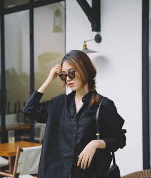 Oversized basic shirt - Black