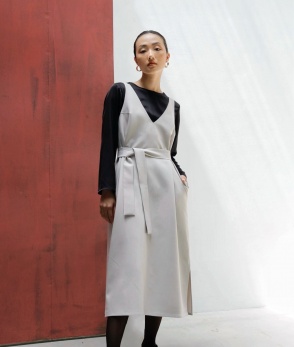 V-neck maxi dress - Light grey
