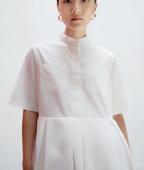 Babydoll shirt dress - White