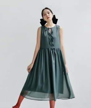 Triple bow dress - Green 